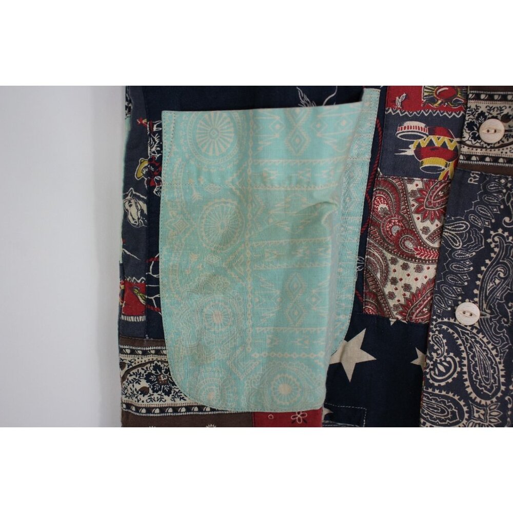 RRL Double RL Mens Medium Limited Edition Patchwork Camp Button Up Shirt N1419 - Picture 4 of 9